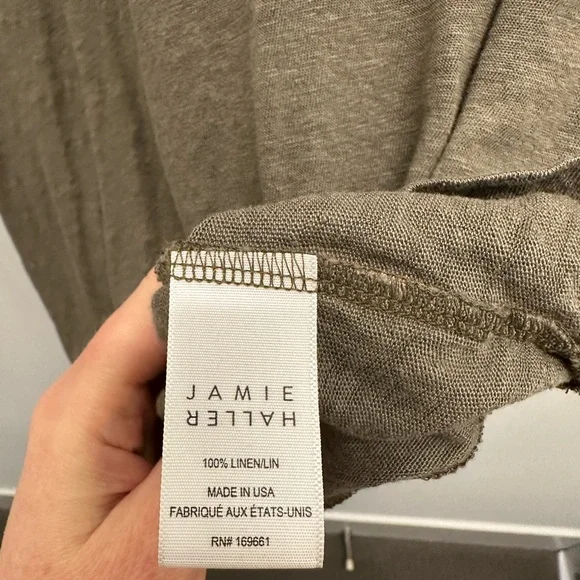 Jamie Haller - Linen Chameleon Tee - Olive - size small - Picture 4 of 5